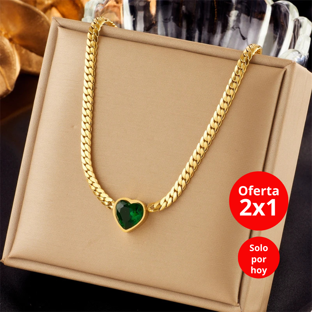 COLLAR Y PULSERA DE ACERO INOXIDABLE BAÑADO EN ORO 18K