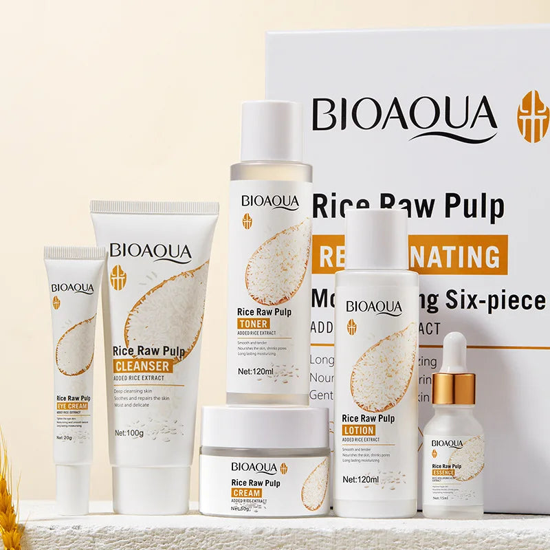 KIT DE LIMPIEZA FACIAL DE ARROZ BIOAQUA X5