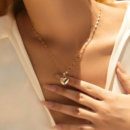 COLLAR BAÑADO EN ORO 18K - Corazón Colgante
