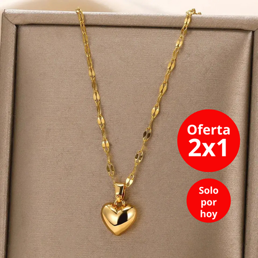COLLAR BAÑADO EN ORO 18K - Corazón Colgante