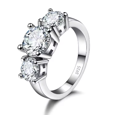 ANILLO DE PLATA 925 DE 3 PIEDRAS | JIMENA™